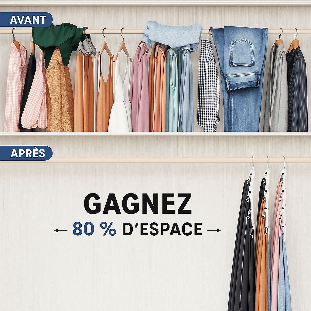 Libérez jusqu’à 80 % d’espace dans votre dressing en un geste !